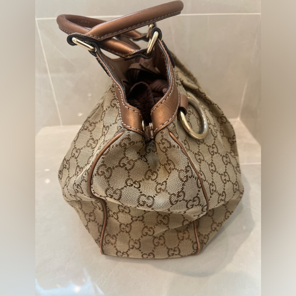 Authentic Gucci Sukey Brown/Bronze Bag - Picture 4 of 11